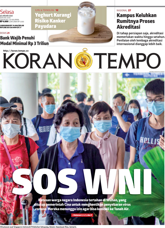 Cover Koran Tempo - Edisi 2020-01-28