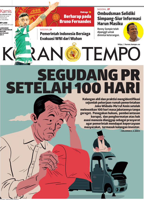 Cover Koran Tempo - Edisi 2020-01-30