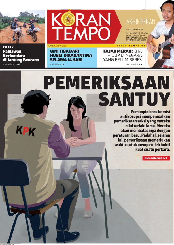 Cover Koran Tempo - Edisi 2020-02-01