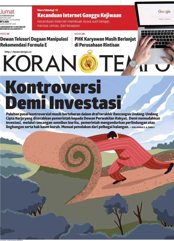 Cover Koran Tempo - Edisi 2020-02-14