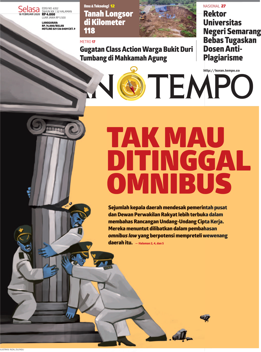 Cover Koran Tempo - Edisi 2020-02-18