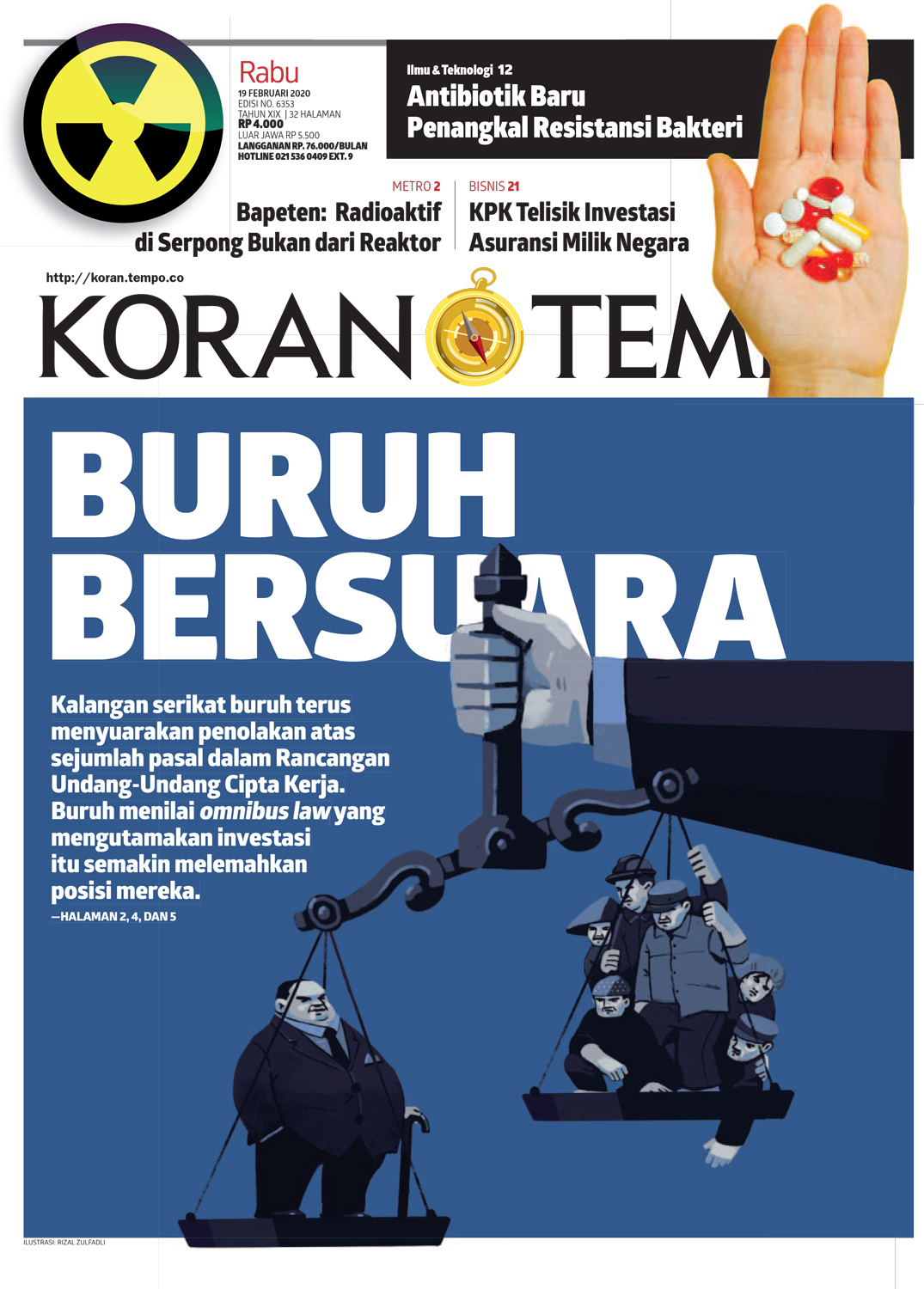 Cover Koran Tempo - Edisi 2020-02-19