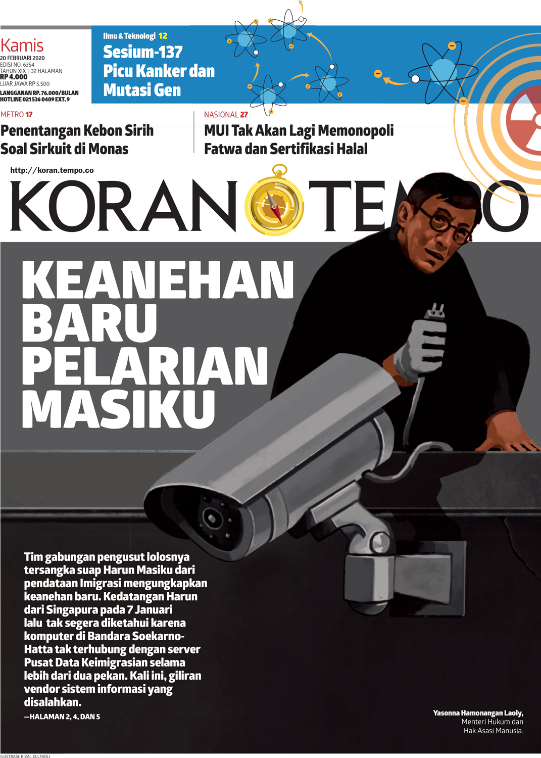 Cover Koran Tempo - Edisi 2020-02-20