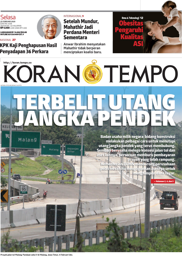 Cover Koran Tempo - Edisi 2020-02-25