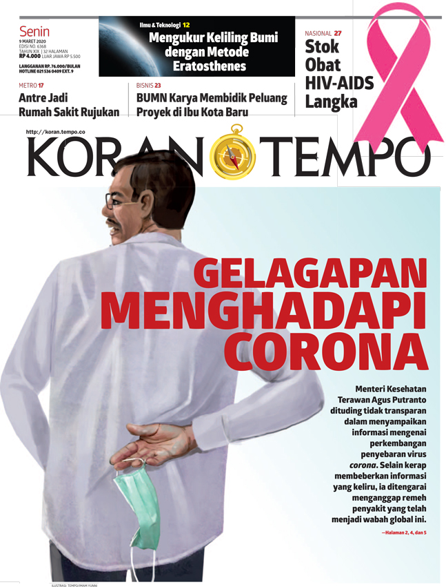 Cover Koran Tempo - Edisi 2020-03-09