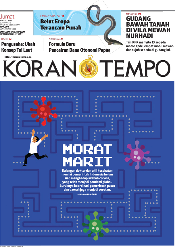 Cover Koran Tempo - Edisi 2020-03-13