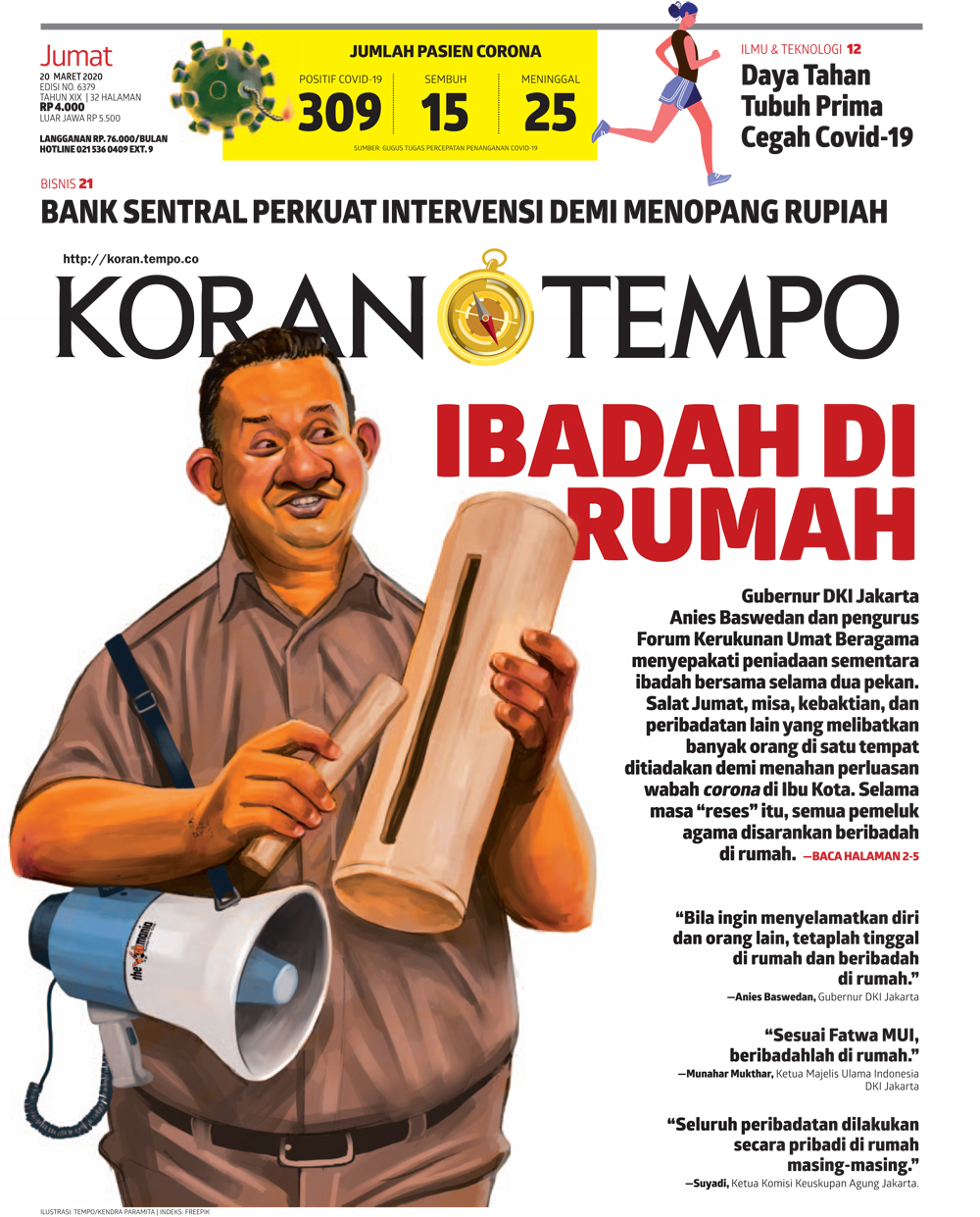 Cover Koran Tempo - Edisi 2020-03-20