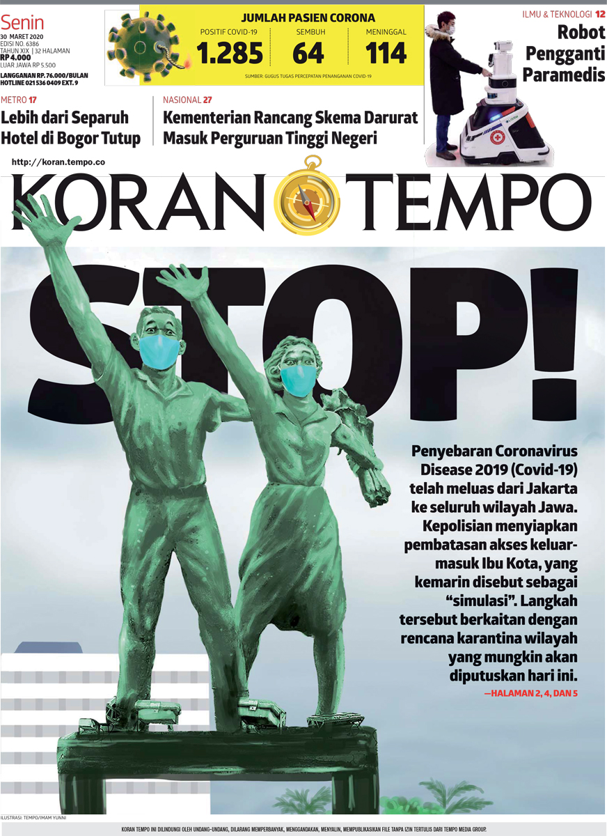 Cover Koran Tempo - Edisi 2020-03-30