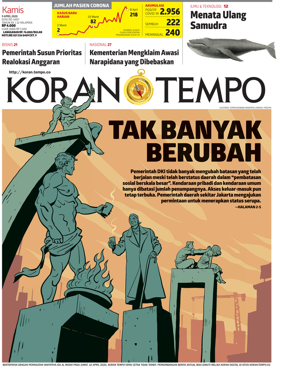 Cover Koran Tempo - Edisi 2020-04-09