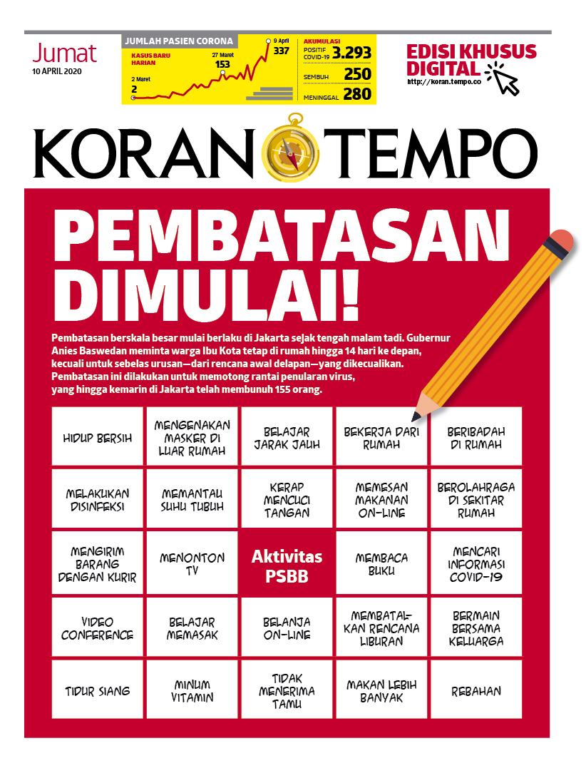 Cover Koran Tempo - Edisi 2020-04-10