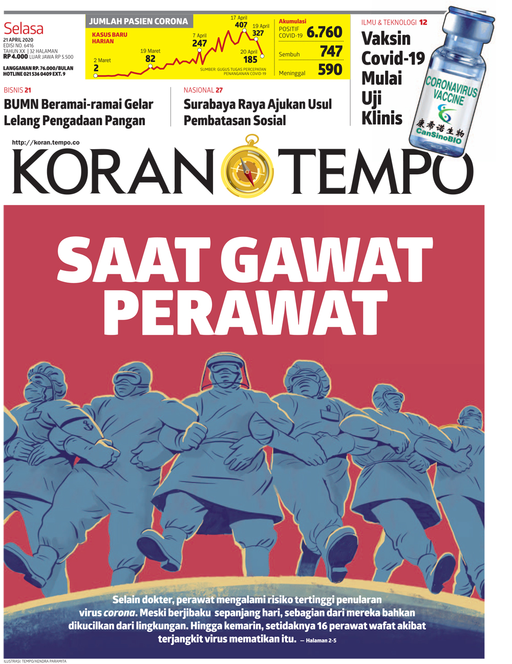 Cover Koran Tempo - Edisi 2020-04-21