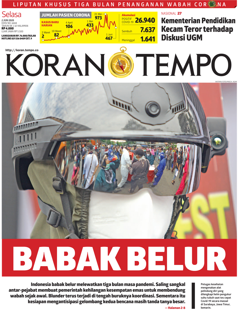Cover Koran Tempo - Edisi 2020-06-02