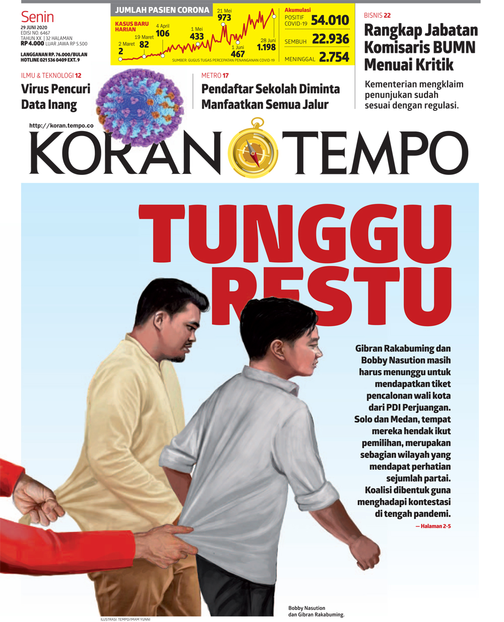 Cover Koran Tempo - Edisi 2020-06-29
