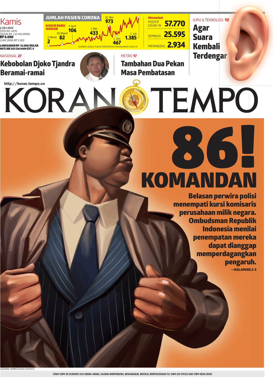 Cover Koran Tempo - Edisi 2020-07-02