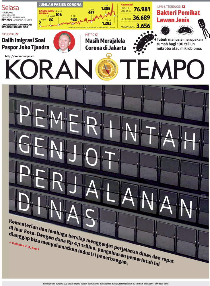 Cover Koran Tempo - Edisi 2020-07-14