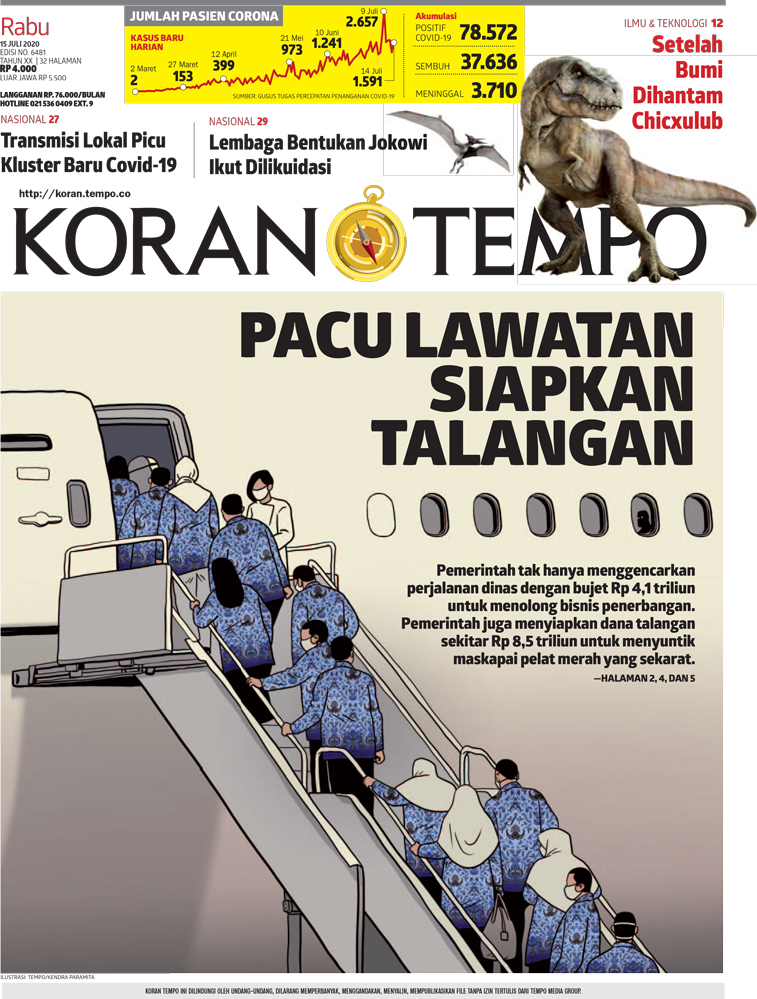 Cover Koran Tempo - Edisi 2020-07-15
