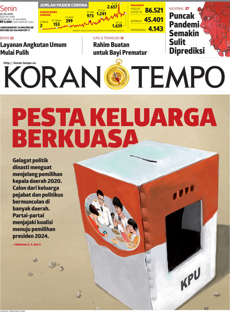Cover Koran Tempo - Edisi 2020-07-20