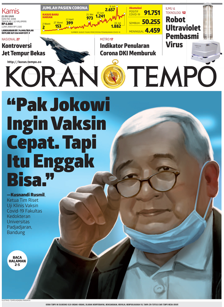 Cover Koran Tempo - Edisi 2020-07-23