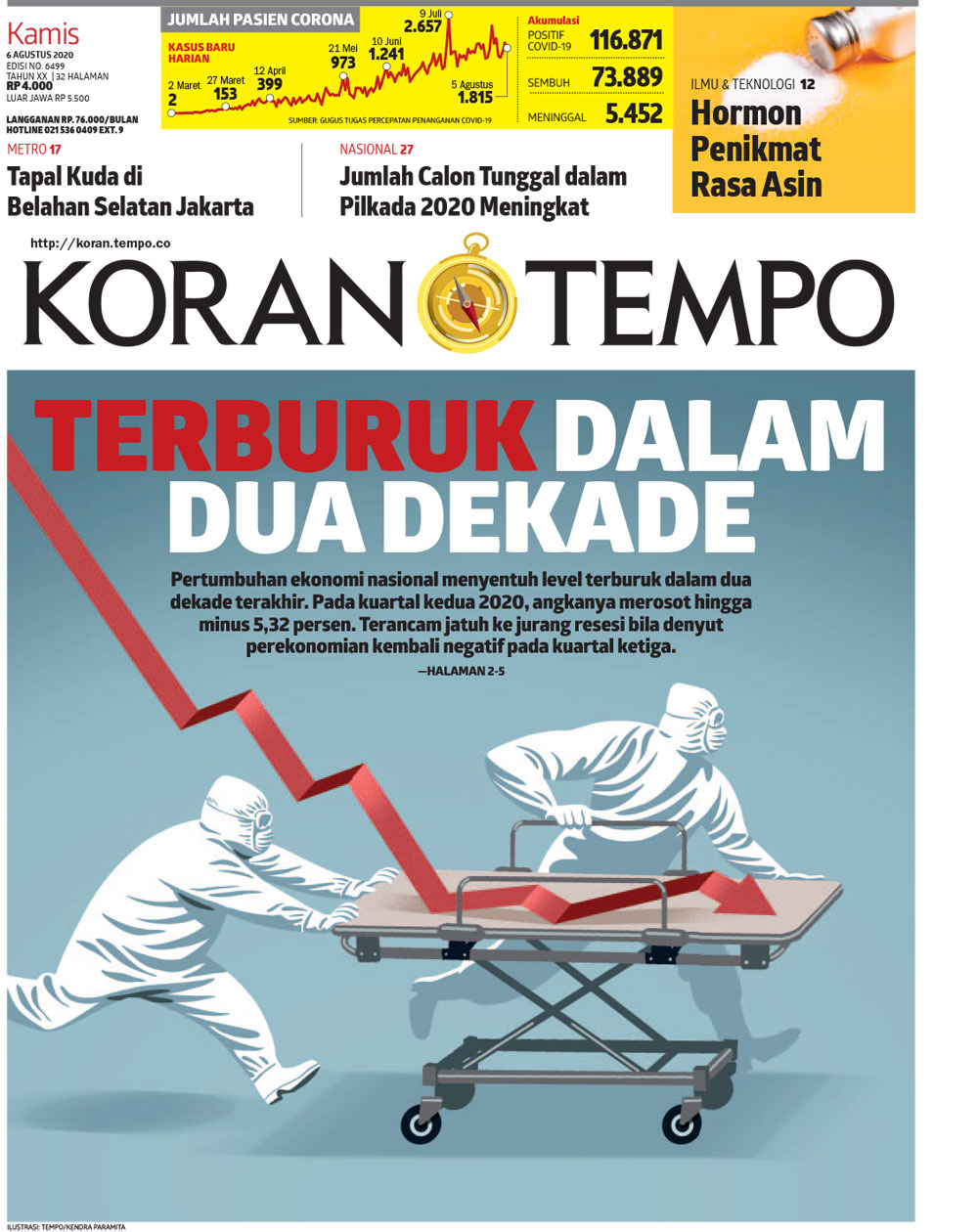 Cover Koran Tempo - Edisi 2020-08-06