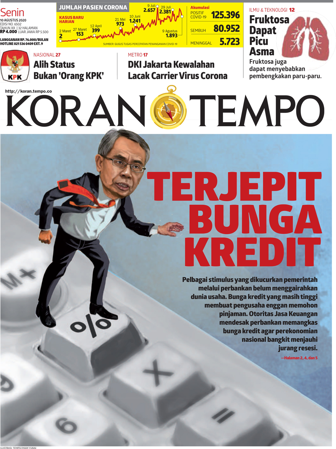 Cover Koran Tempo - Edisi 2020-08-10