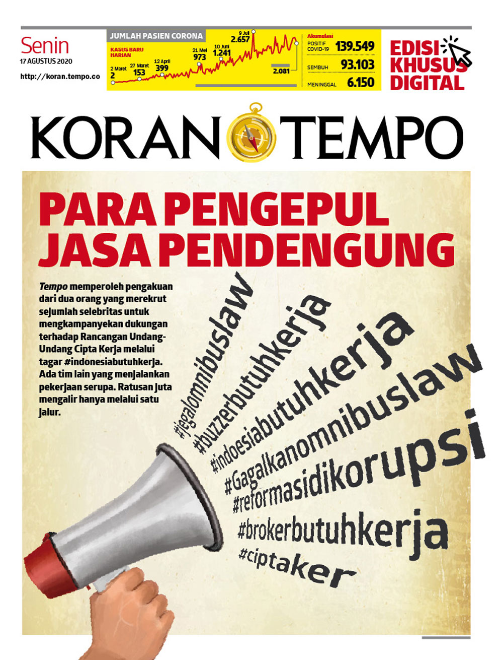 Cover Koran Tempo - Edisi 2020-08-17