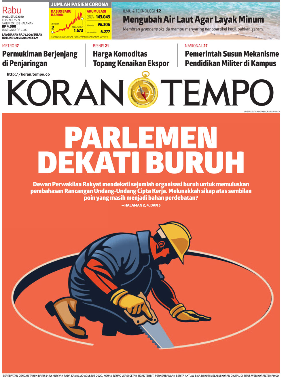 Cover Koran Tempo - Edisi 2020-08-19