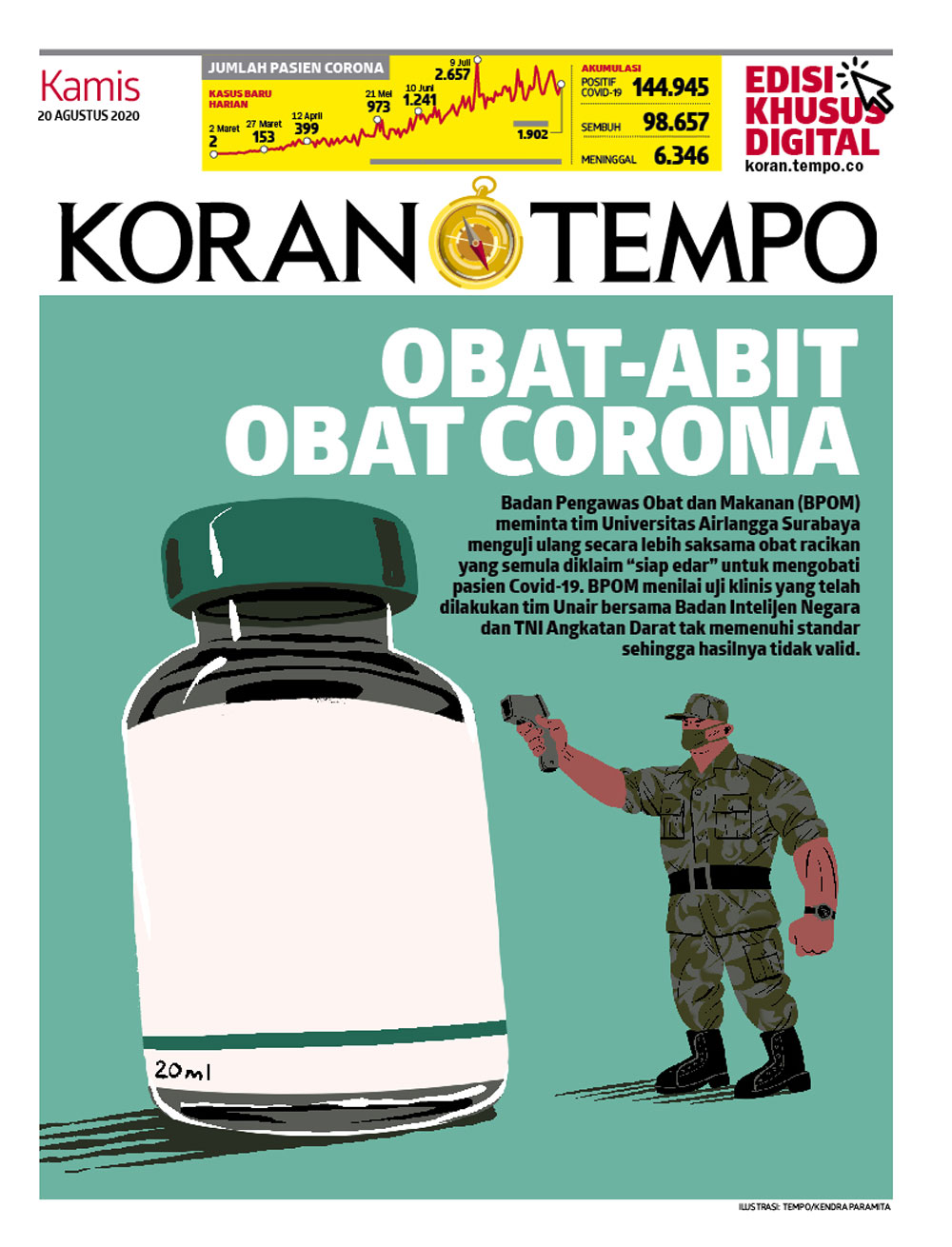 Cover Koran Tempo - Edisi 2020-08-20