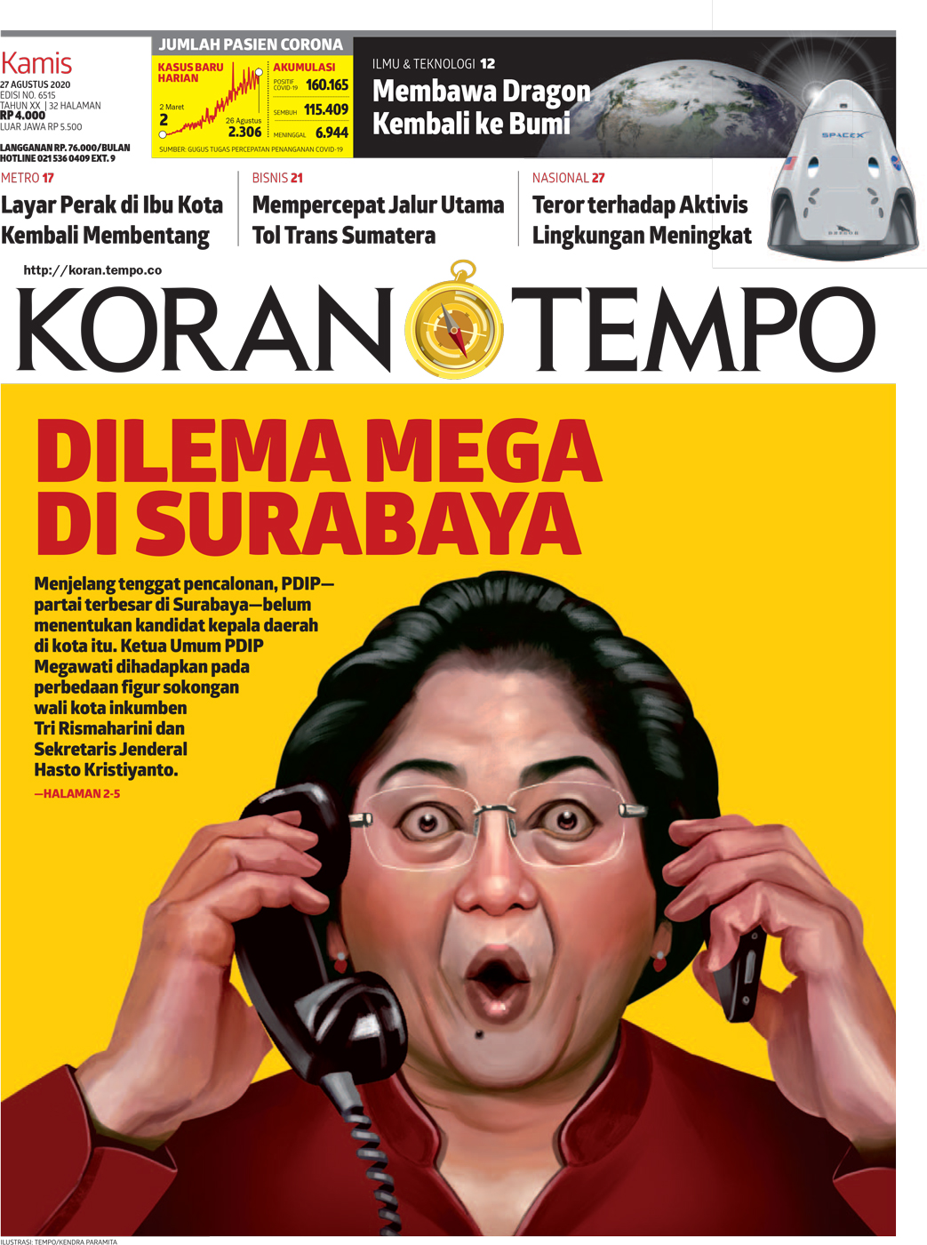 Cover Koran Tempo - Edisi 2020-08-27
