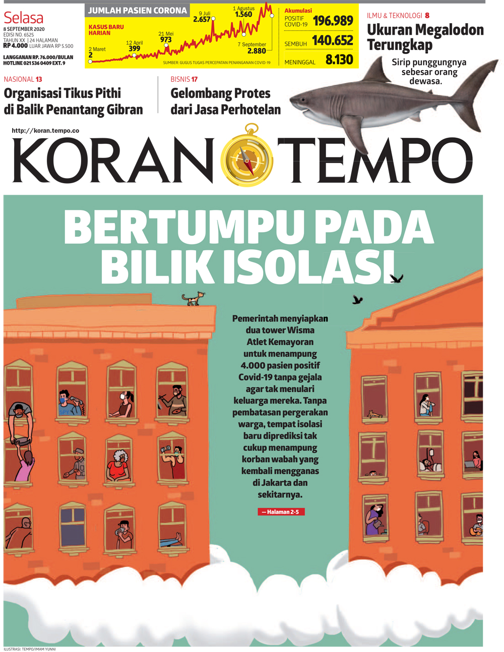 Cover Koran Tempo - Edisi 2020-09-08
