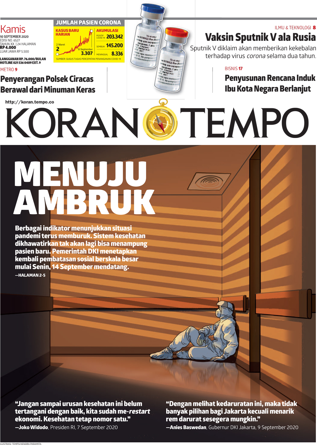 Cover Koran Tempo - Edisi 2020-09-10