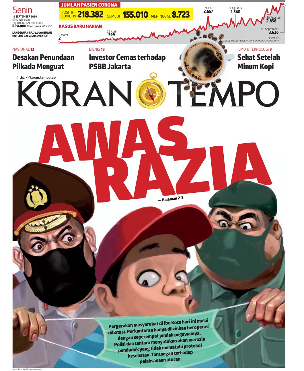 Cover Koran Tempo - Edisi 2020-09-14