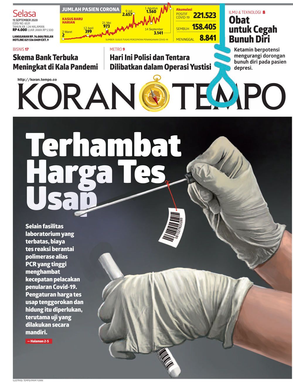 Cover Koran Tempo - Edisi 2020-09-15