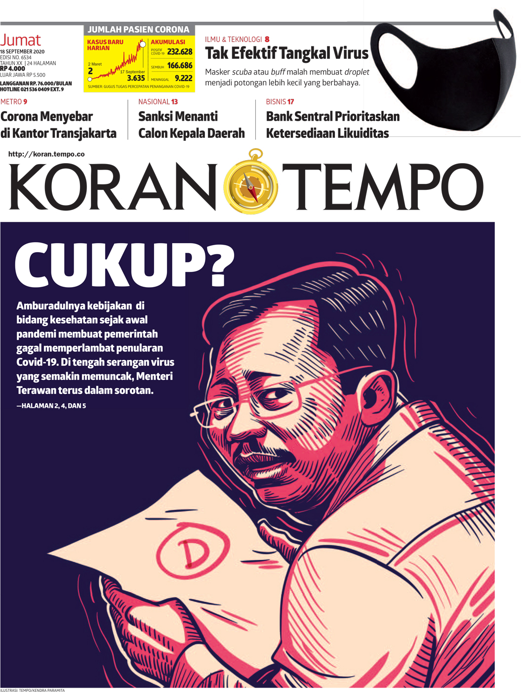 Cover Koran Tempo - Edisi 2020-09-18