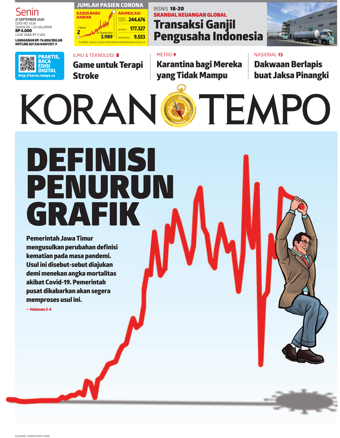 Cover Koran Tempo - Edisi 2020-09-21