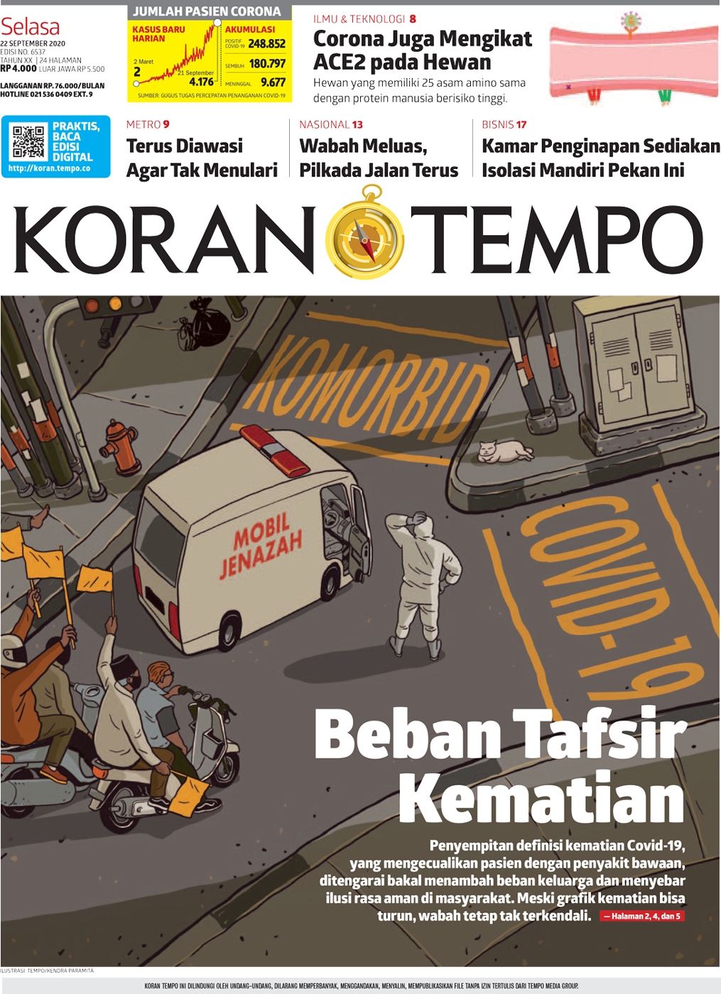 Cover Koran Tempo - Edisi 2020-09-22