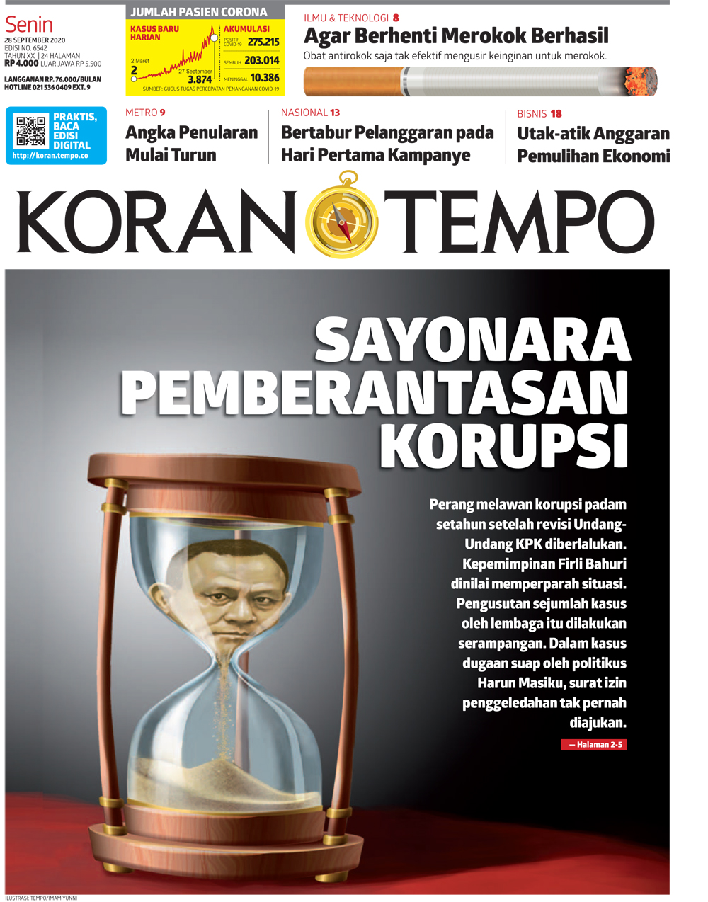 Cover Koran Tempo - Edisi 2020-09-28