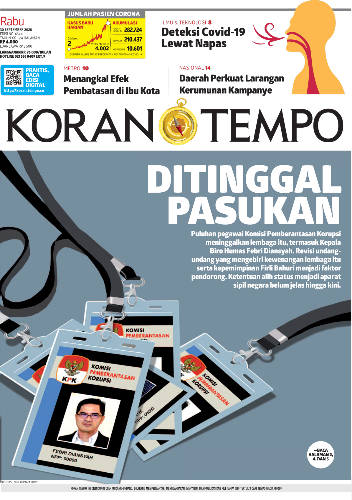 Cover Koran Tempo - Edisi 2020-09-30
