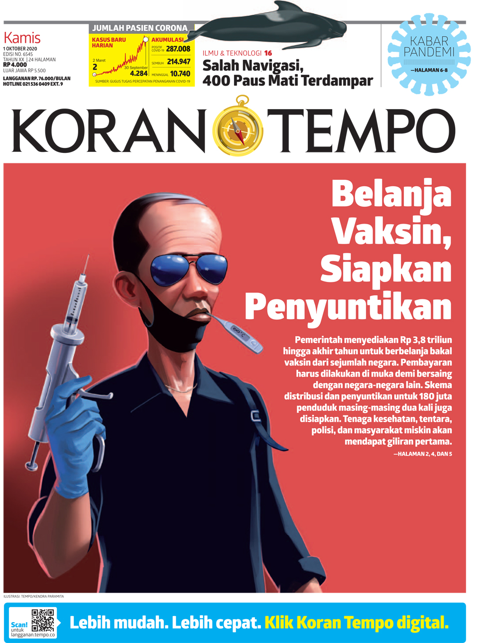 Cover Koran Tempo - Edisi 2020-10-01