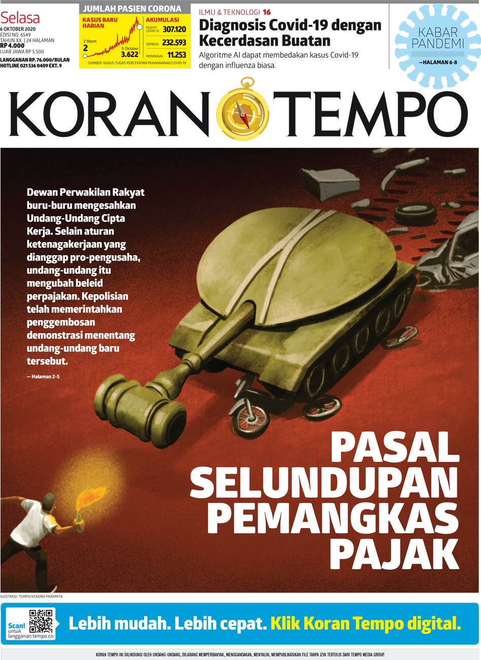 Cover Koran Tempo - Edisi 2020-10-06