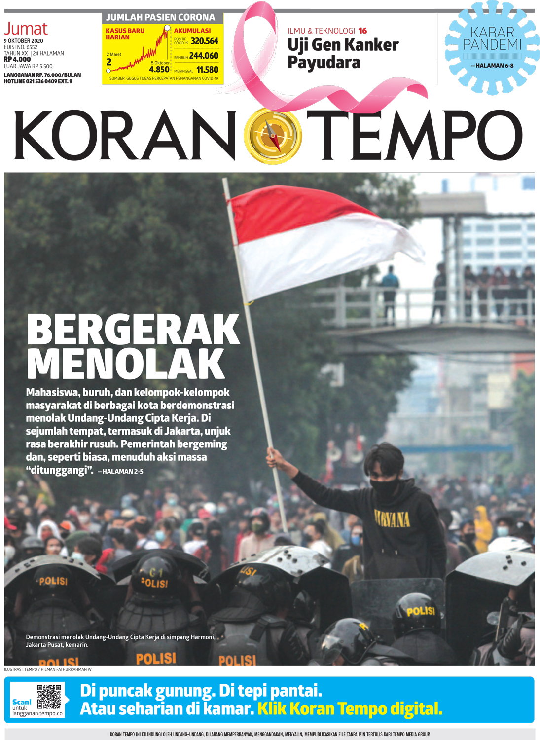 Cover Koran Tempo - Edisi 2020-10-09