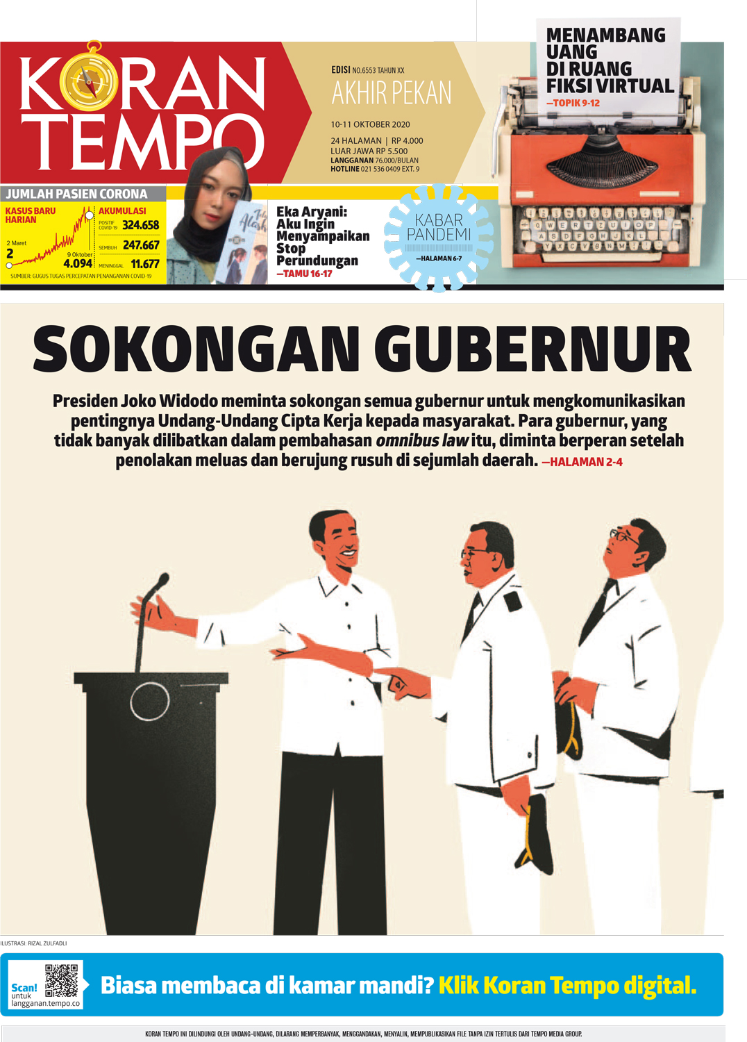 Cover Koran Tempo - Edisi 2020-10-10