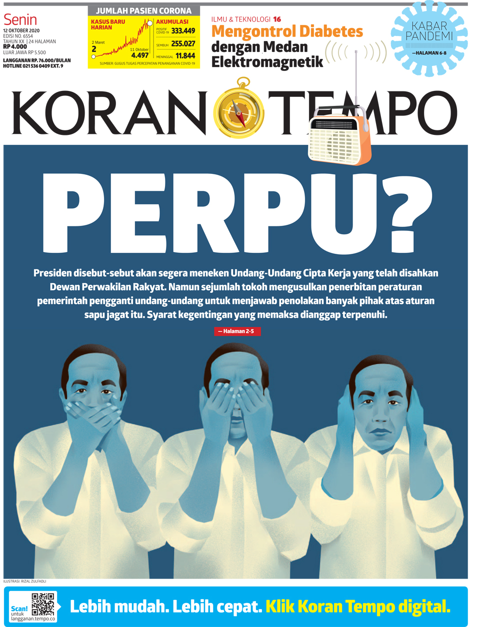 Cover Koran Tempo - Edisi 2020-10-12