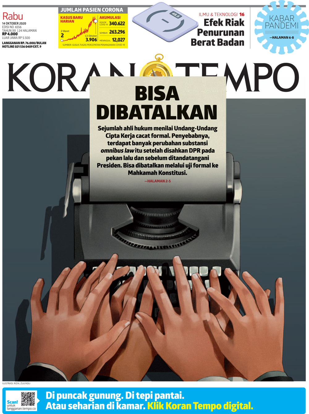 Cover Koran Tempo - Edisi 2020-10-14