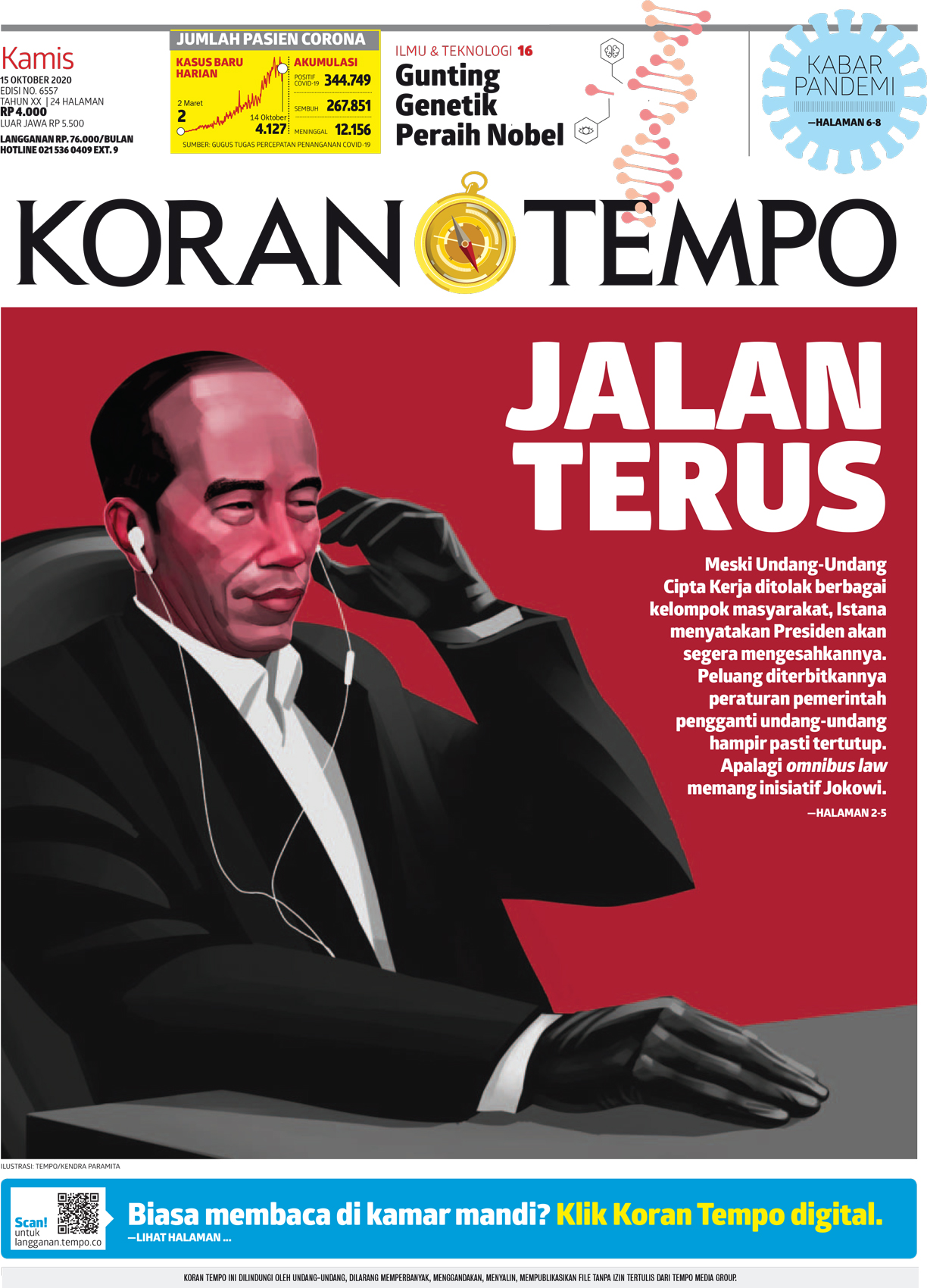 Cover Koran Tempo - Edisi 2020-10-15