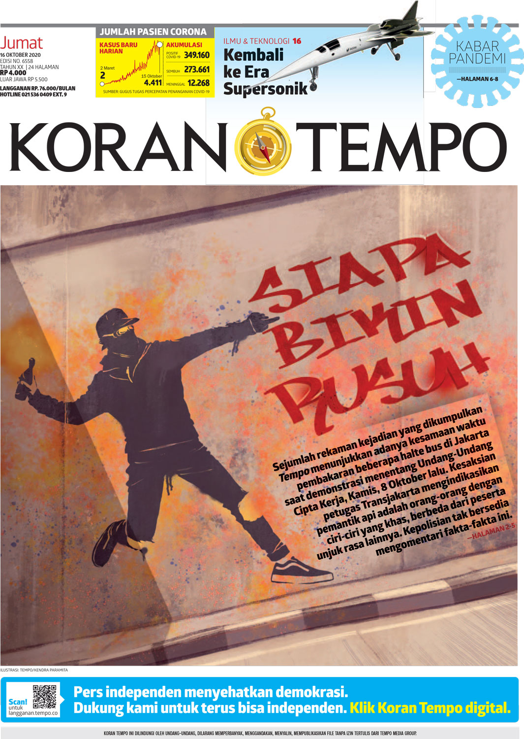 Cover Koran Tempo - Edisi 2020-10-16