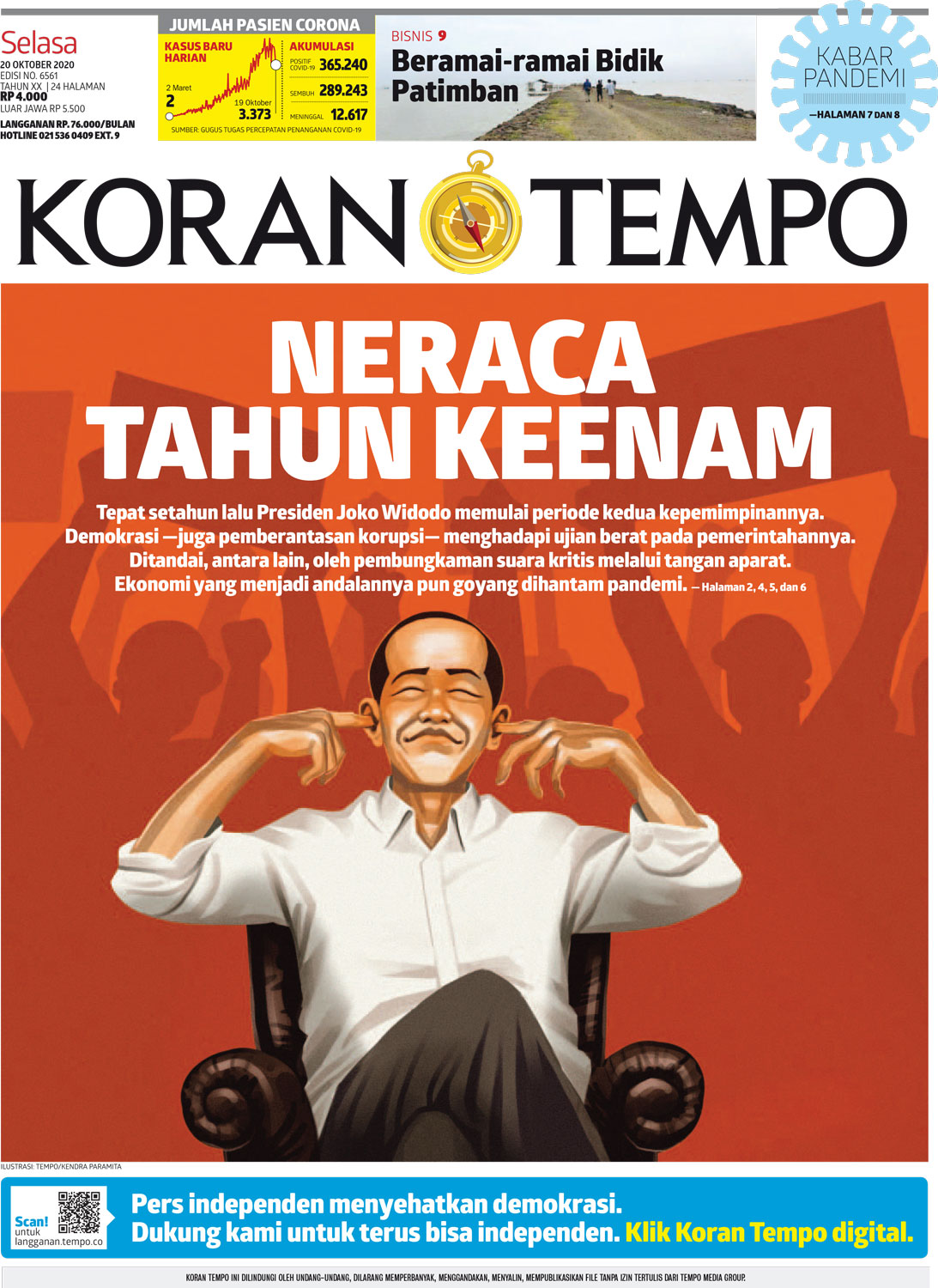 Cover Koran Tempo - Edisi 2020-10-20