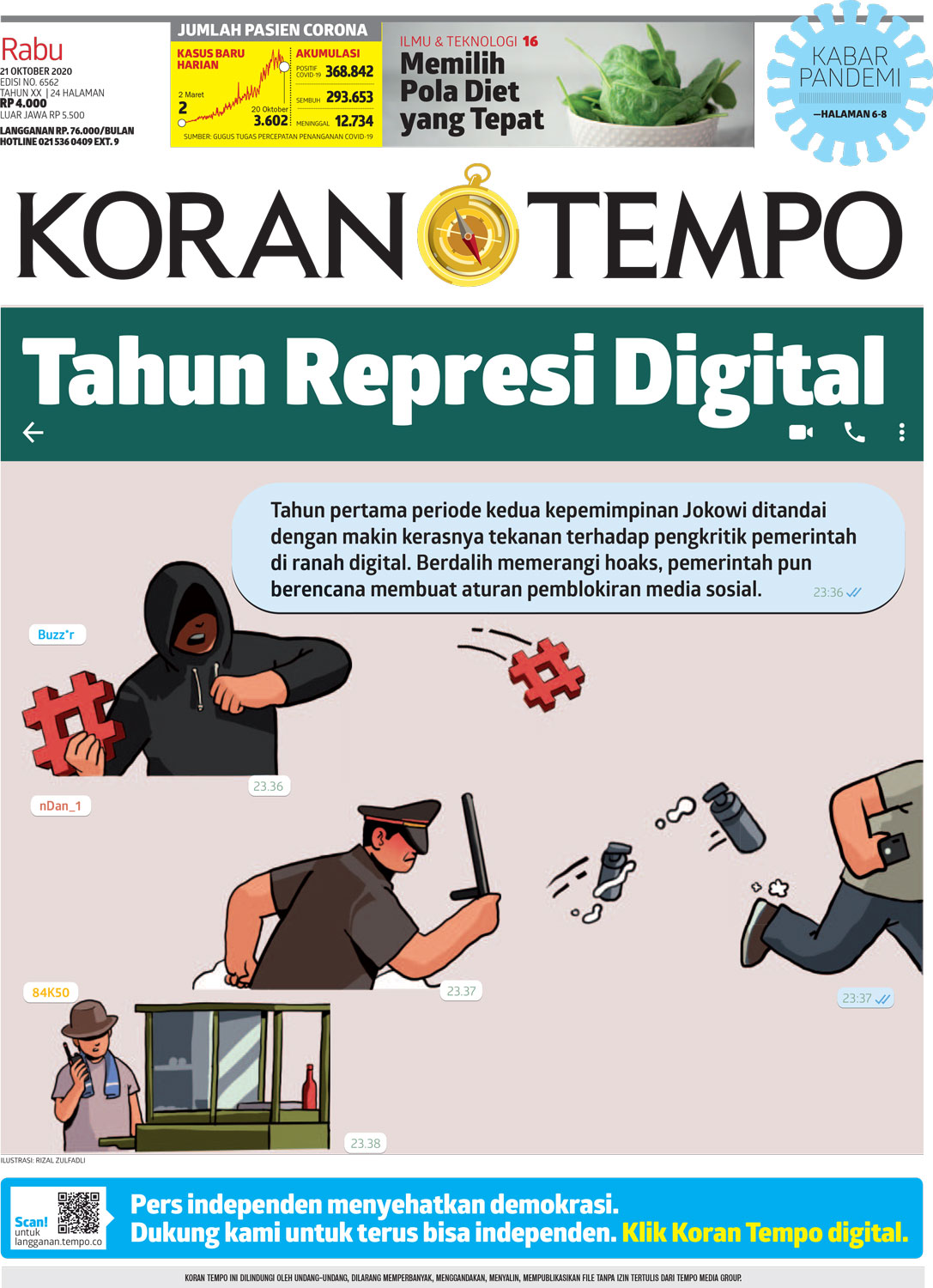 Cover Koran Tempo - Edisi 2020-10-21
