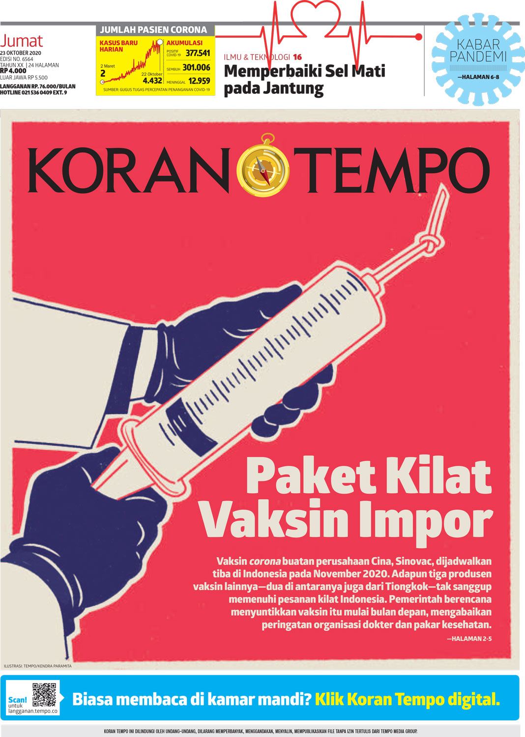 Cover Koran Tempo - Edisi 2020-10-23