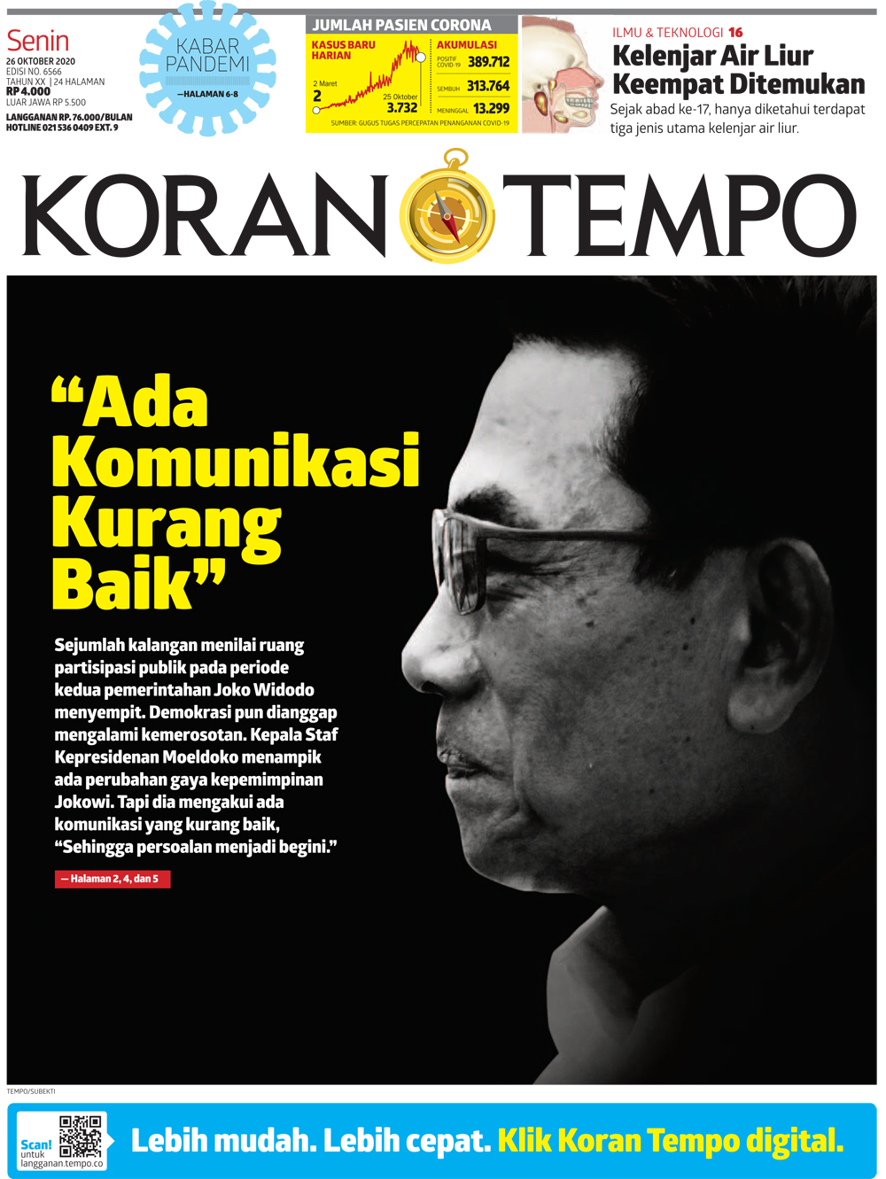 Cover Koran Tempo - Edisi 2020-10-26
