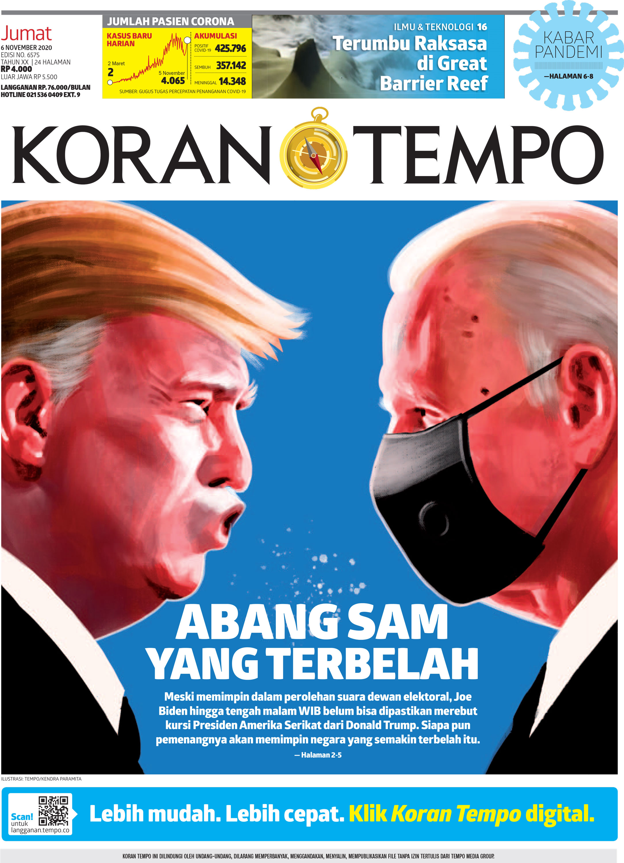 Cover Koran Tempo - Edisi 2020-11-06